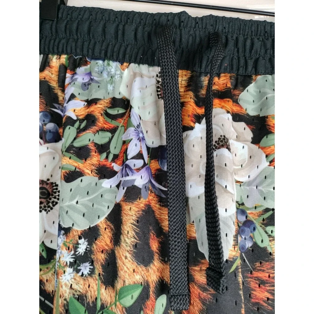 Jordan Men's Dri-FIT Diamond Shorts Floral Leopard Mesh Blue Size L FQ2945-457